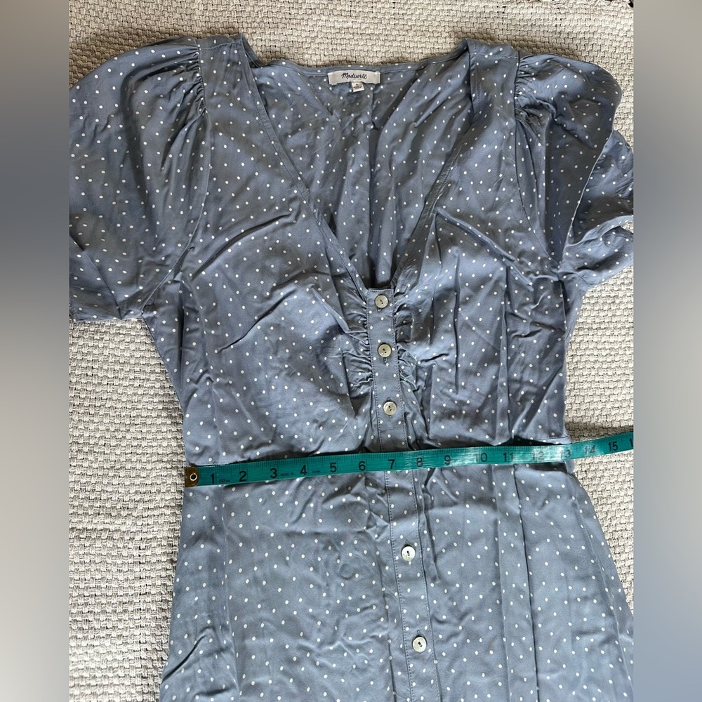 Madewell Leedra Button-Front Midi Dress in Dot - Size 6 - Picture 10 of 11